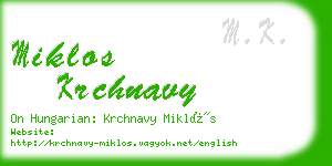 miklos krchnavy business card